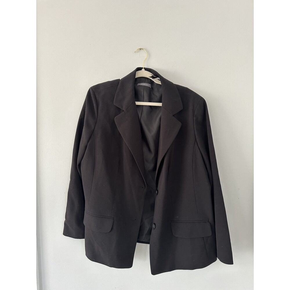Liz Claiborne Black Vintage Classic Blazer Size 18W Suit Jacket Two Button Front